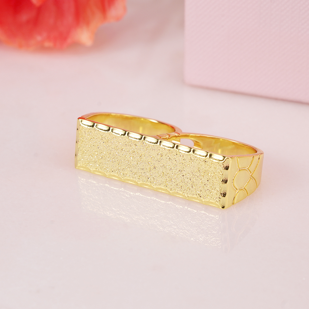 Two Double Finger Classic Plated Nugget Ring