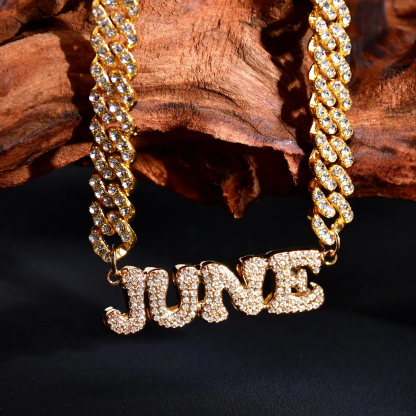 Cuban Chain Hip Hop Iced Out Icy Letters Name Chain