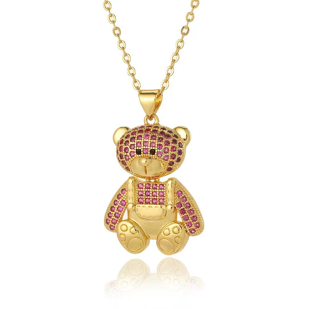 Cute Cartoon Teddy Bear Pendant Necklace