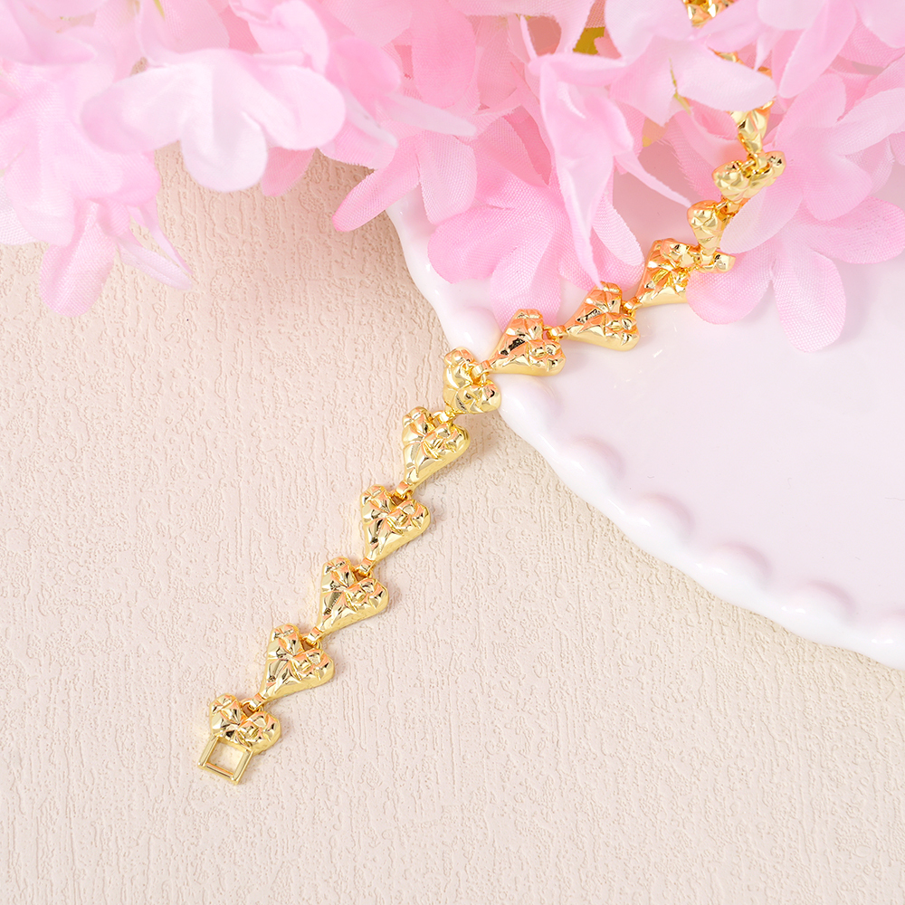 Nugget Bracelet Gold Plated Heart Shaped Nugget Bracelet