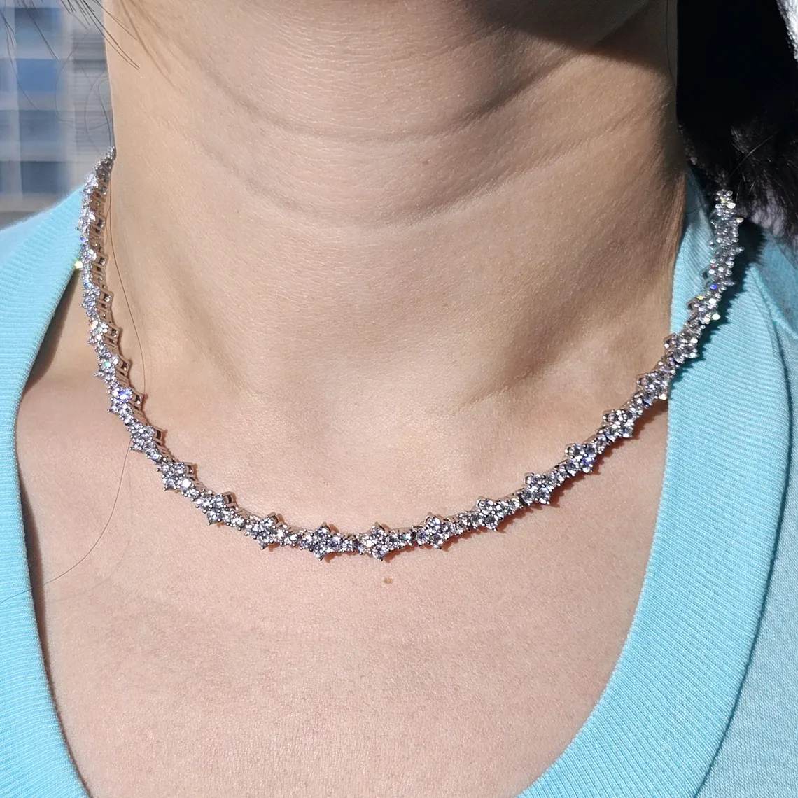 Iced Out Cross Tennis Chain Cubic Zirconia Hip Hop Choker