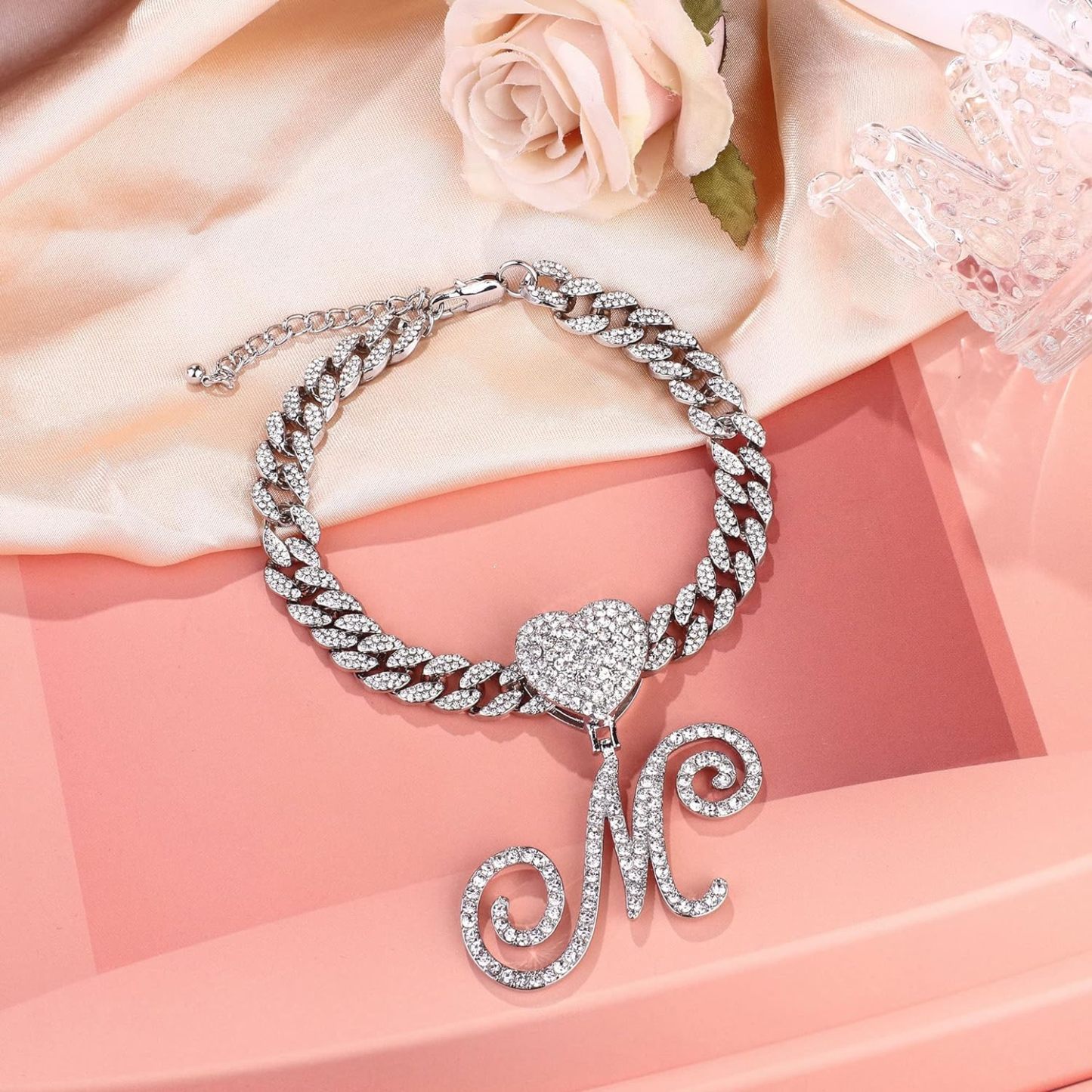 Cuban Link Chain Dainty Cute CZ Initial Anklets Personalized Cutom Initial Anklets