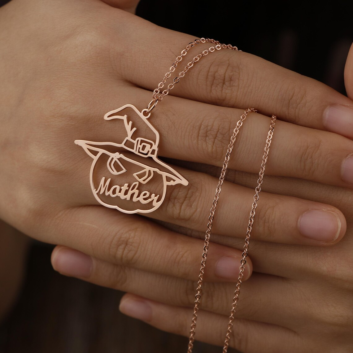 Halloween Personalized Pumpkin Pendant Nameplate Necklace
