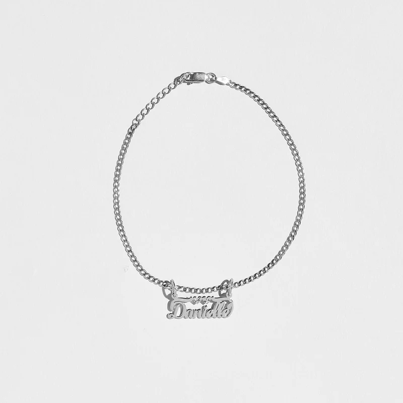 Customized Diamond Cut Double Hearts Name Pendant Necklace