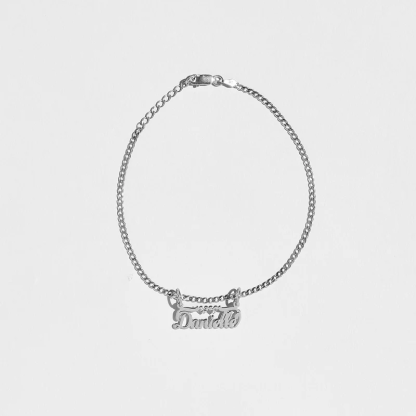 Customized Diamond Cut Double Hearts Name Pendant Necklace