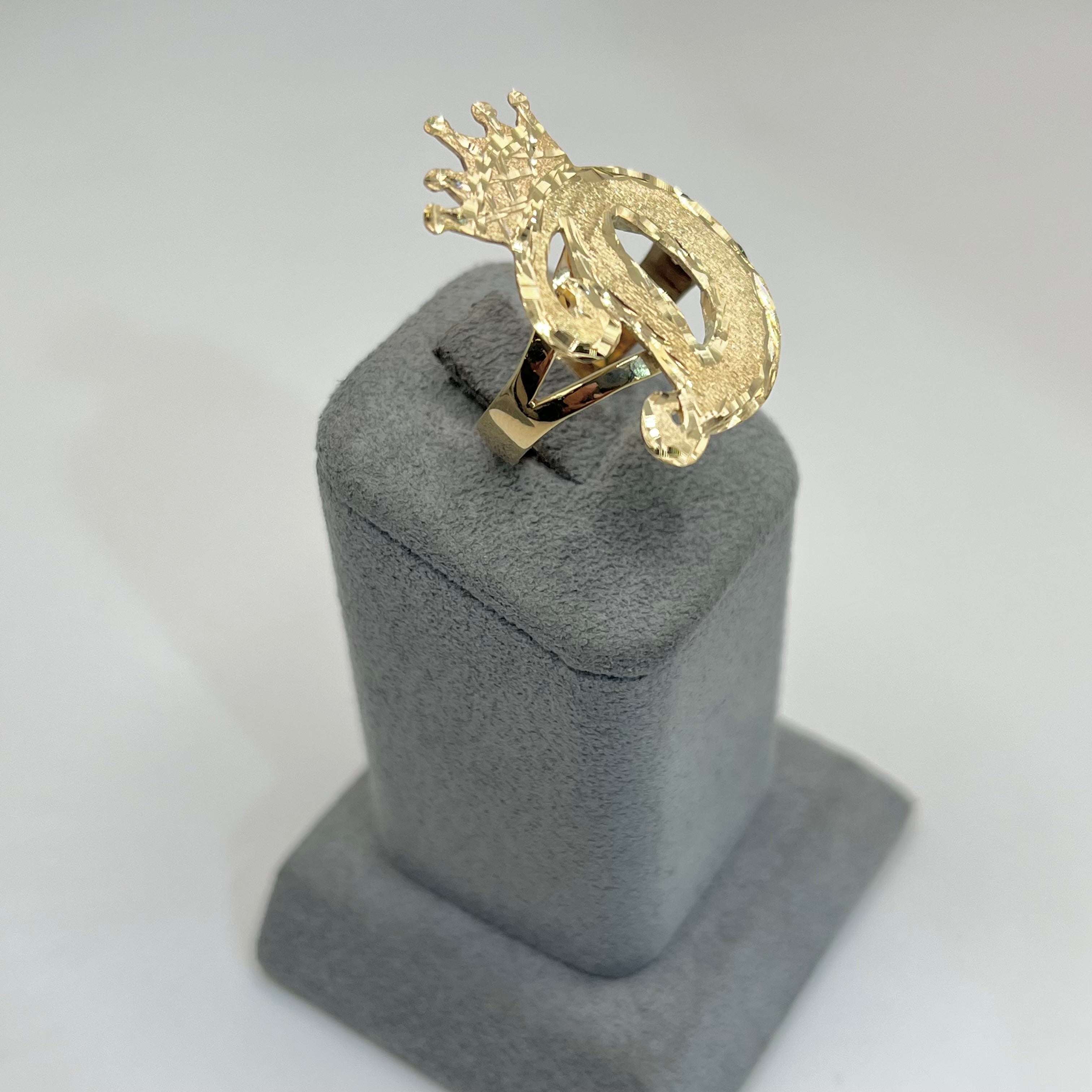 Gold Plated Custom Crown Initial Ring