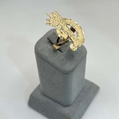 Gold Plated Custom Crown Initial Ring
