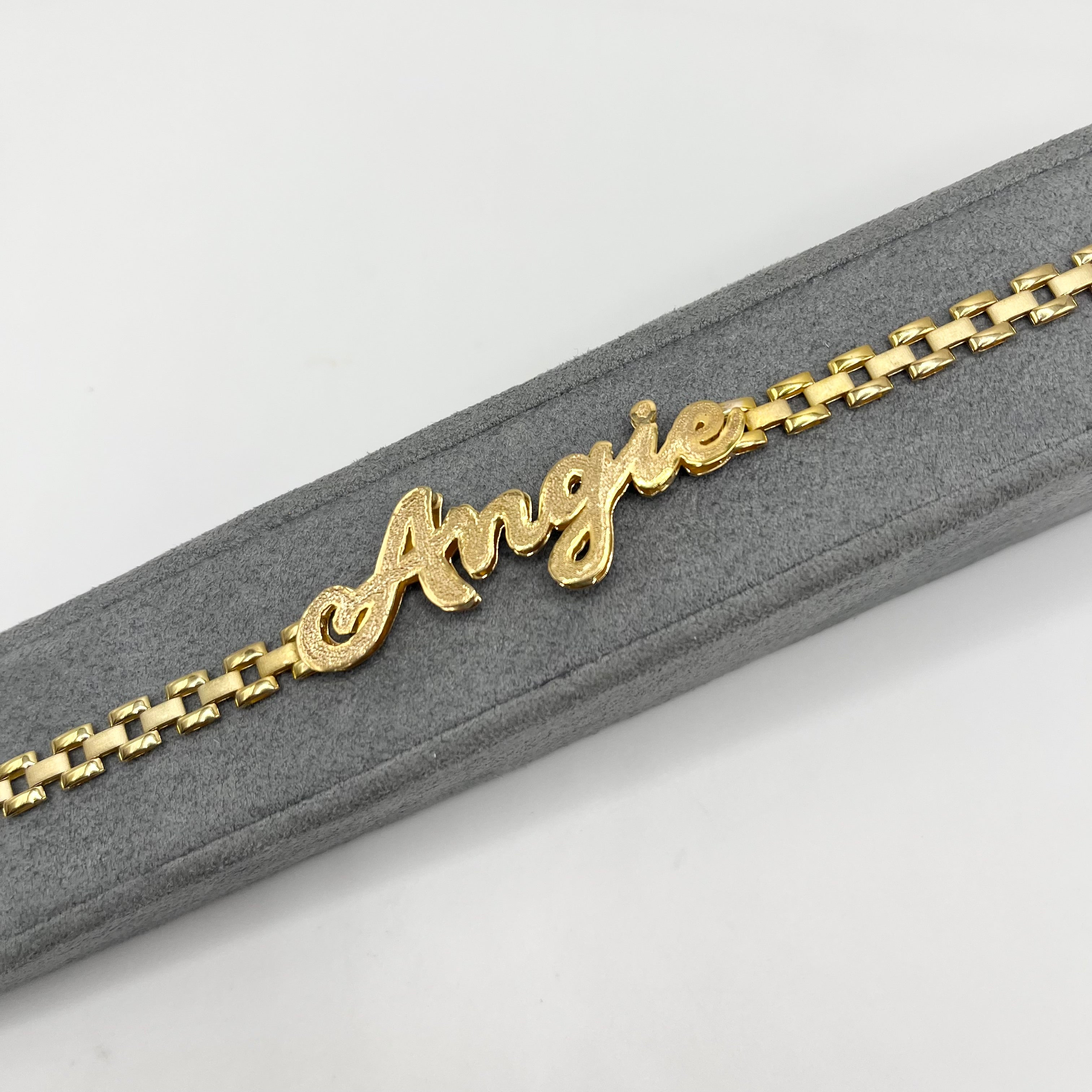 Gold Plated Custom Double Nameplate 6mm RX Style Necklace