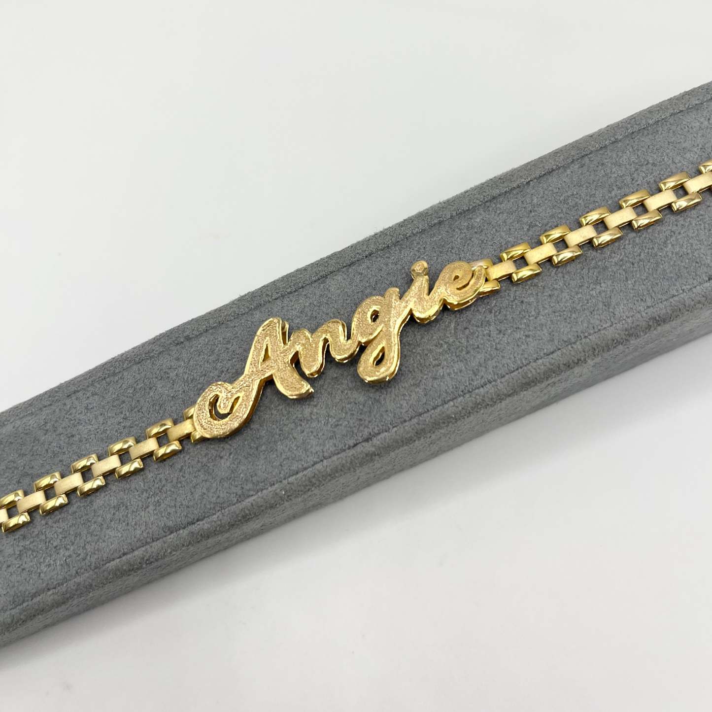 Gold Plated Custom Double Nameplate 6mm RX Style Necklace