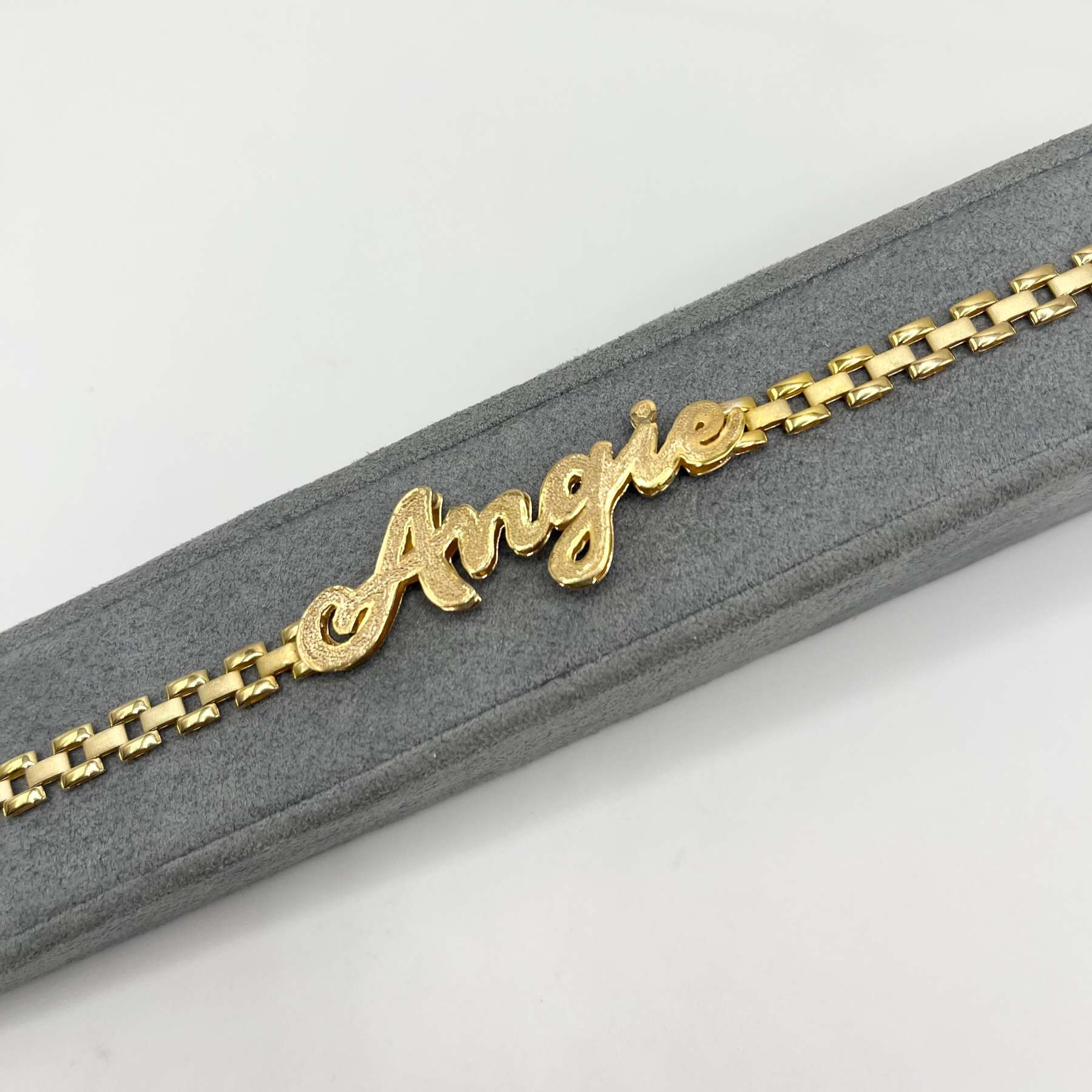 Gold Plated Custom Double Nameplate 6mm RX Style Necklace