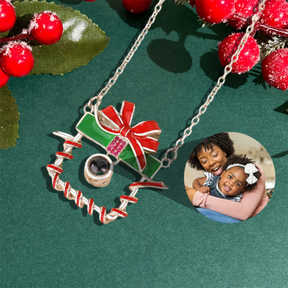 Personalized Christmas Photo Projection Gift Box Necklace