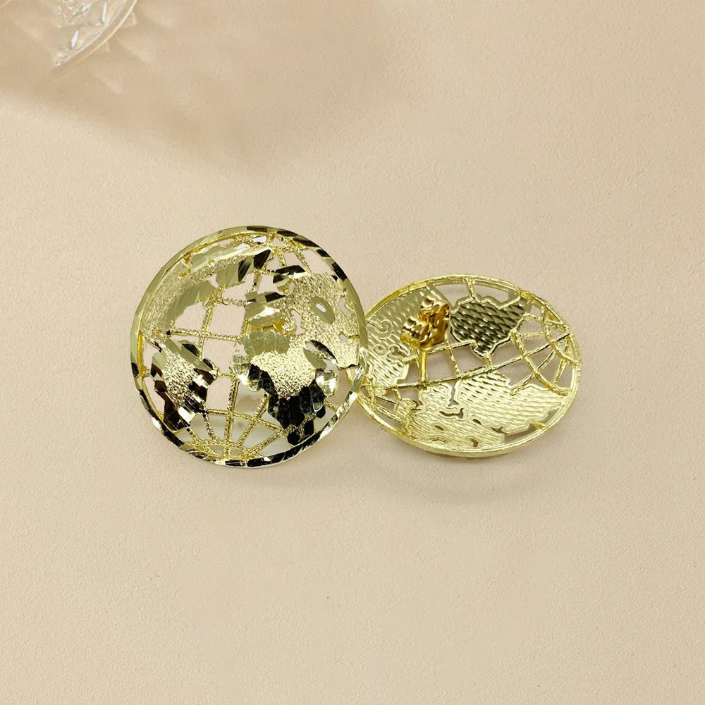 Circle Globe Stud Earrings World Map Earrings