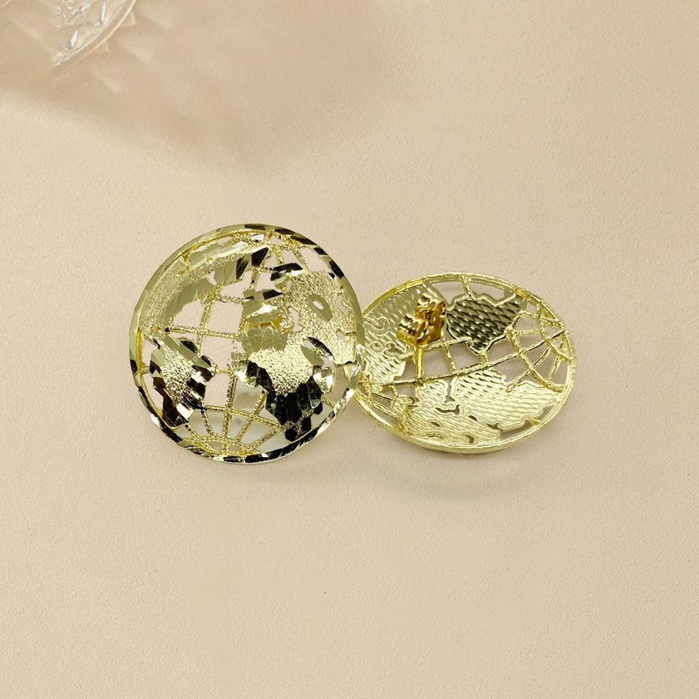Circle Globe Stud Earrings World Map Earrings