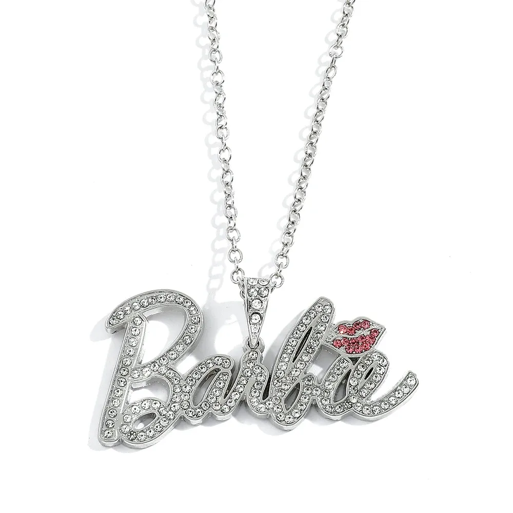 Zircon Inlay Hip Hop Lips Pendant Personalized Name Necklace
