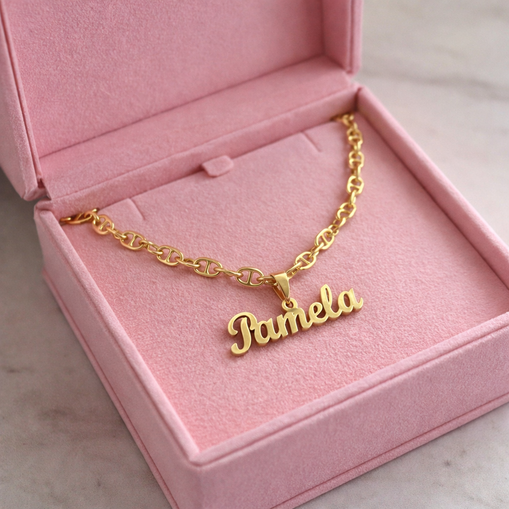 Personalized Nameplate Pendant Mariner Chain Necklace