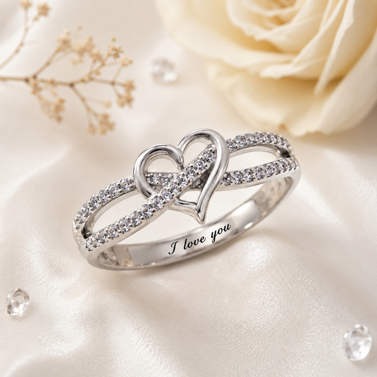 Heart Infinity Promise Ring Personalized Engraved Ring