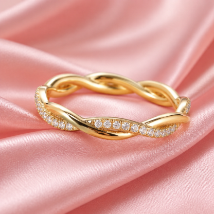 Twisted Infinity Zirconia Promise Ring Gold Plated