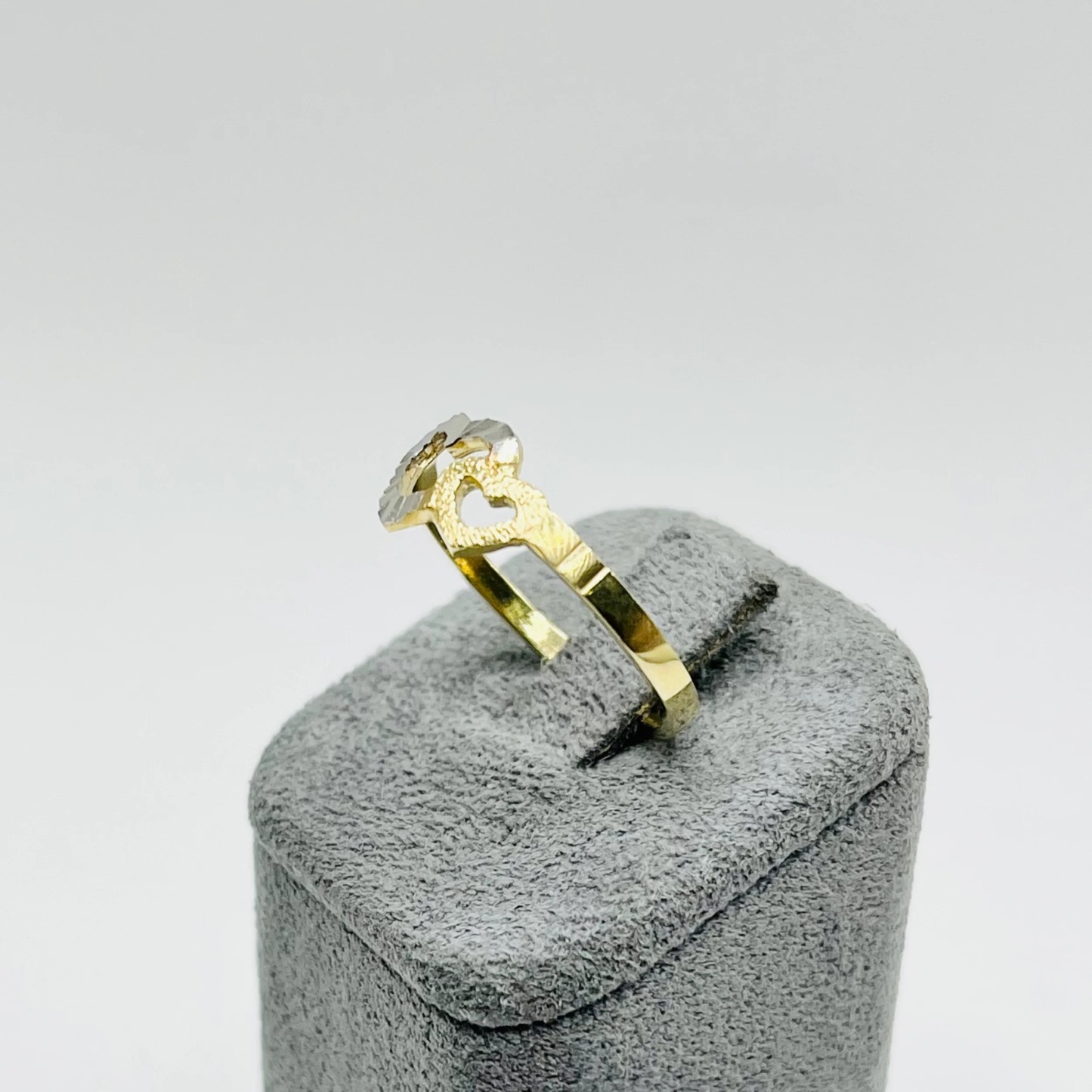 Gold Plated Two Tone Interlocking Heart Nugget Ring