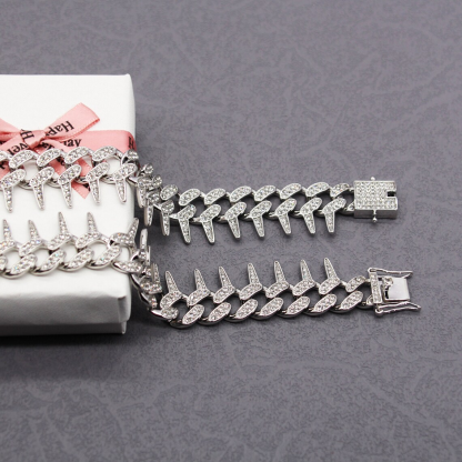 Alloy Punk Style Rivets Cuban Link Chain Necklace