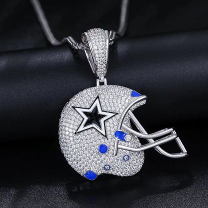 Iced Out Zircon Tennis Chain Baseball Cap Pendant Necklace