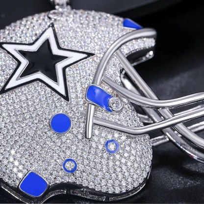 Iced Out Zircon Tennis Chain Baseball Cap Pendant Necklace