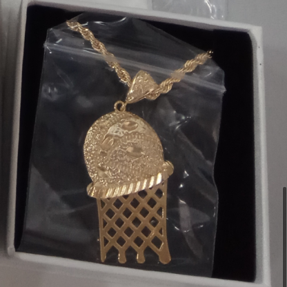 Rope Chain Sports Basketball Pendant Gold Plated Necklace Gifts For Boy