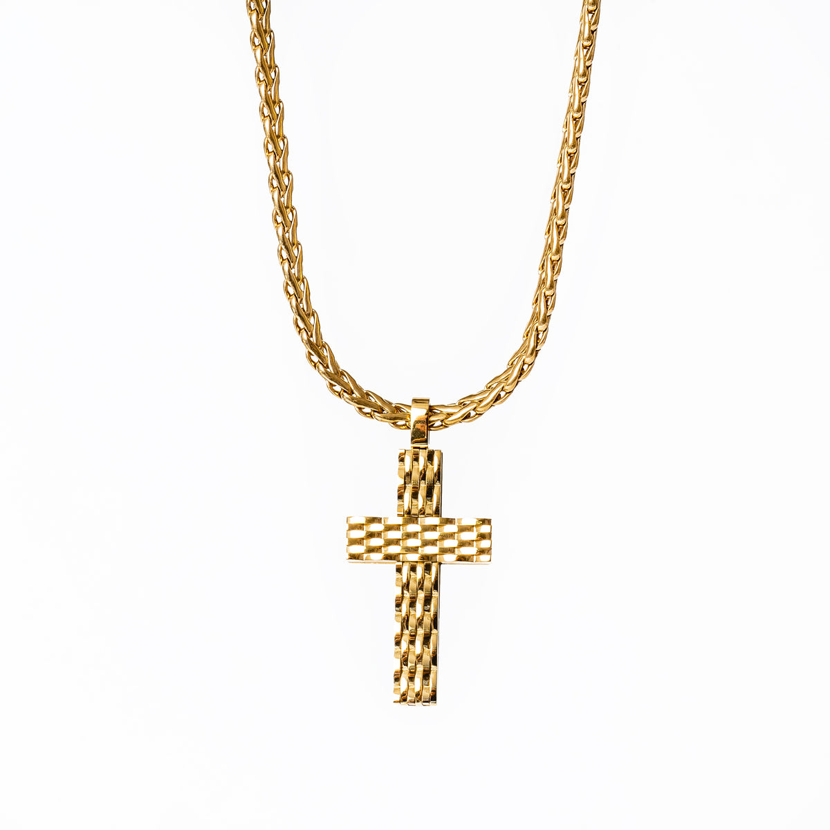 Cross Pendant Presidential Link Necklace Christian Jewelry