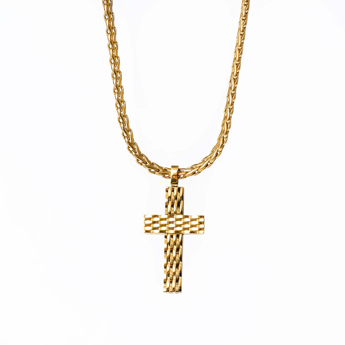 Cross Pendant Presidential Link Necklace Christian Jewelry