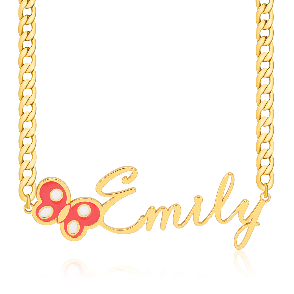 Butterfly Pendant Custom Name Necklace And Name Bracelet With ID Birthsday
