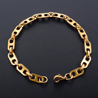 Puffed Link Mariner Bracelet