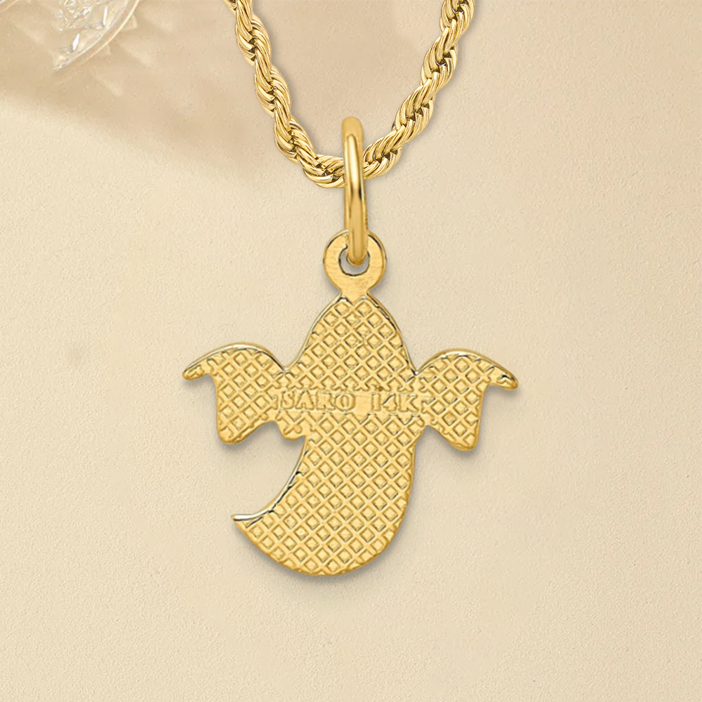 Gold Plated Textured Ghost Necklace