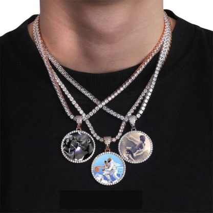 Tennis Chains Gold Plated Personalized Picture Necklace