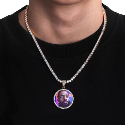 Tennis Chains Gold Plated Personalized Picture Necklace