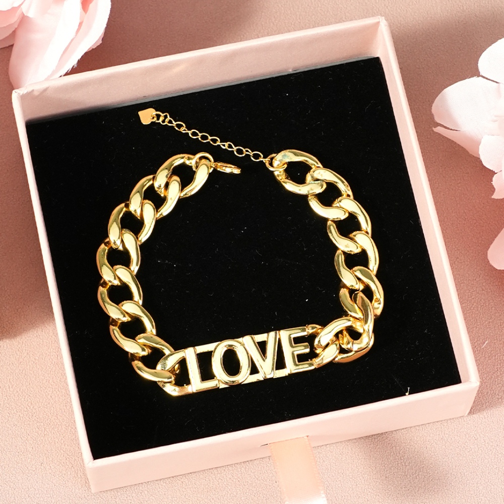12mm Personalized Name Bracelet Cuban Link Chain Gold Plated Bracelet
