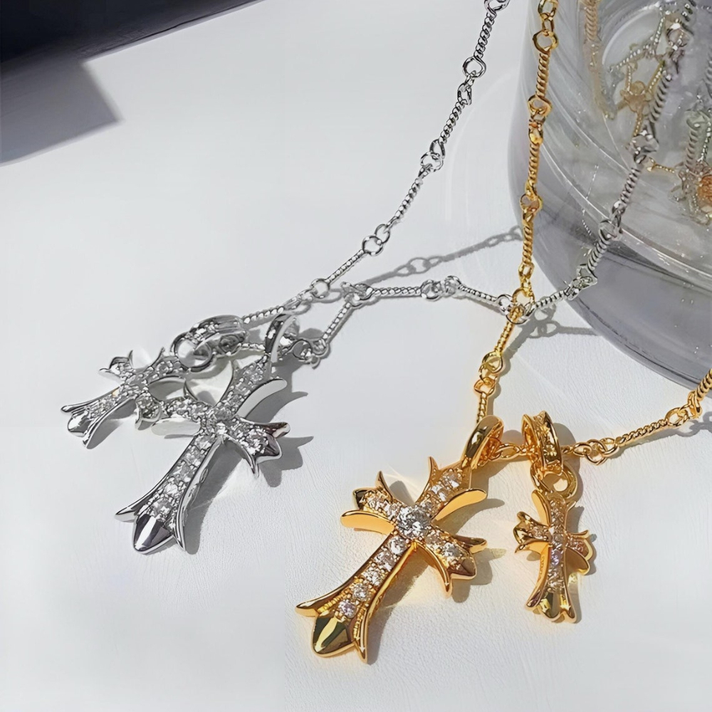 Intersecting Faiths Double Cross Me Necklace Christian Jewelry