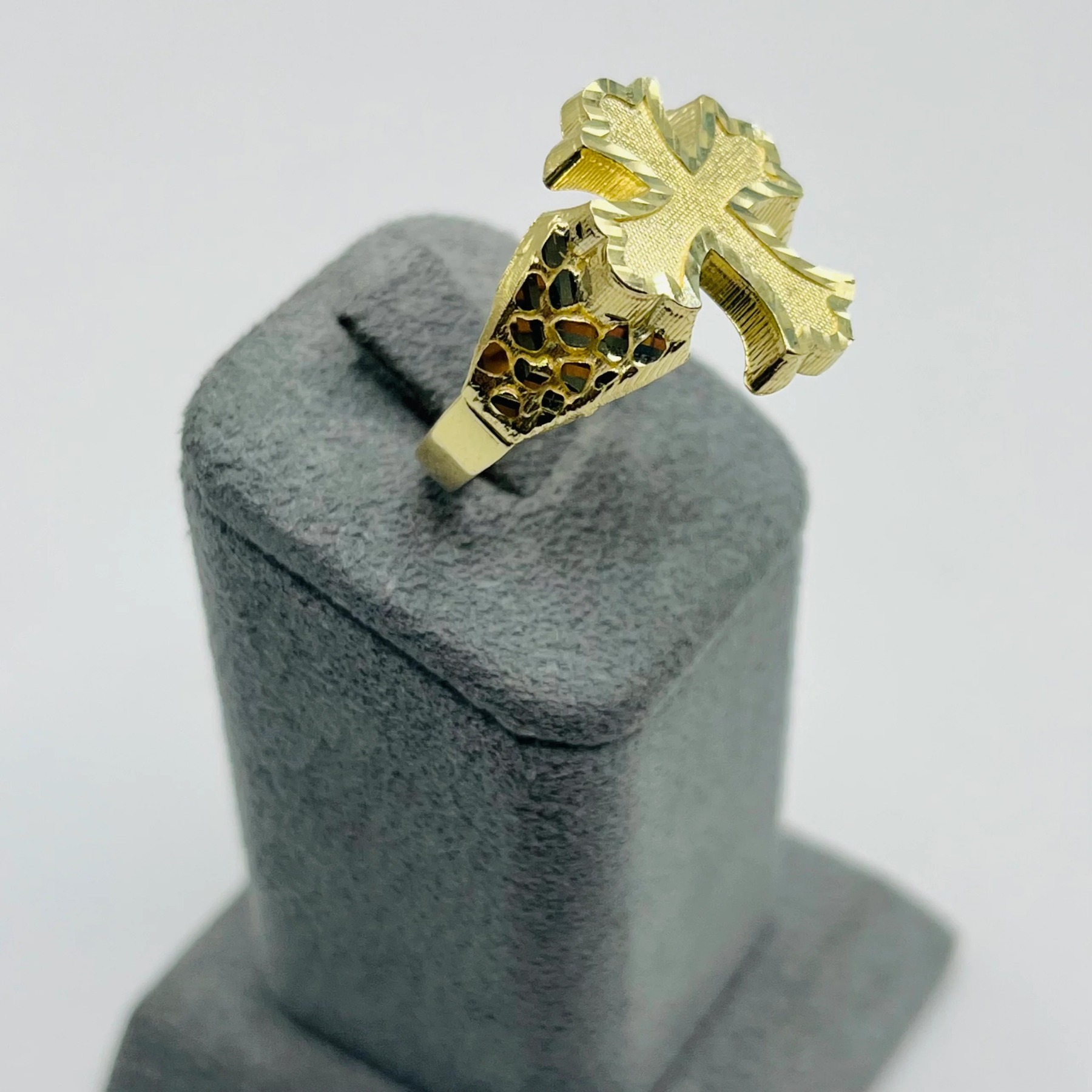 Gold Plated Royal Cross Nugget Ring