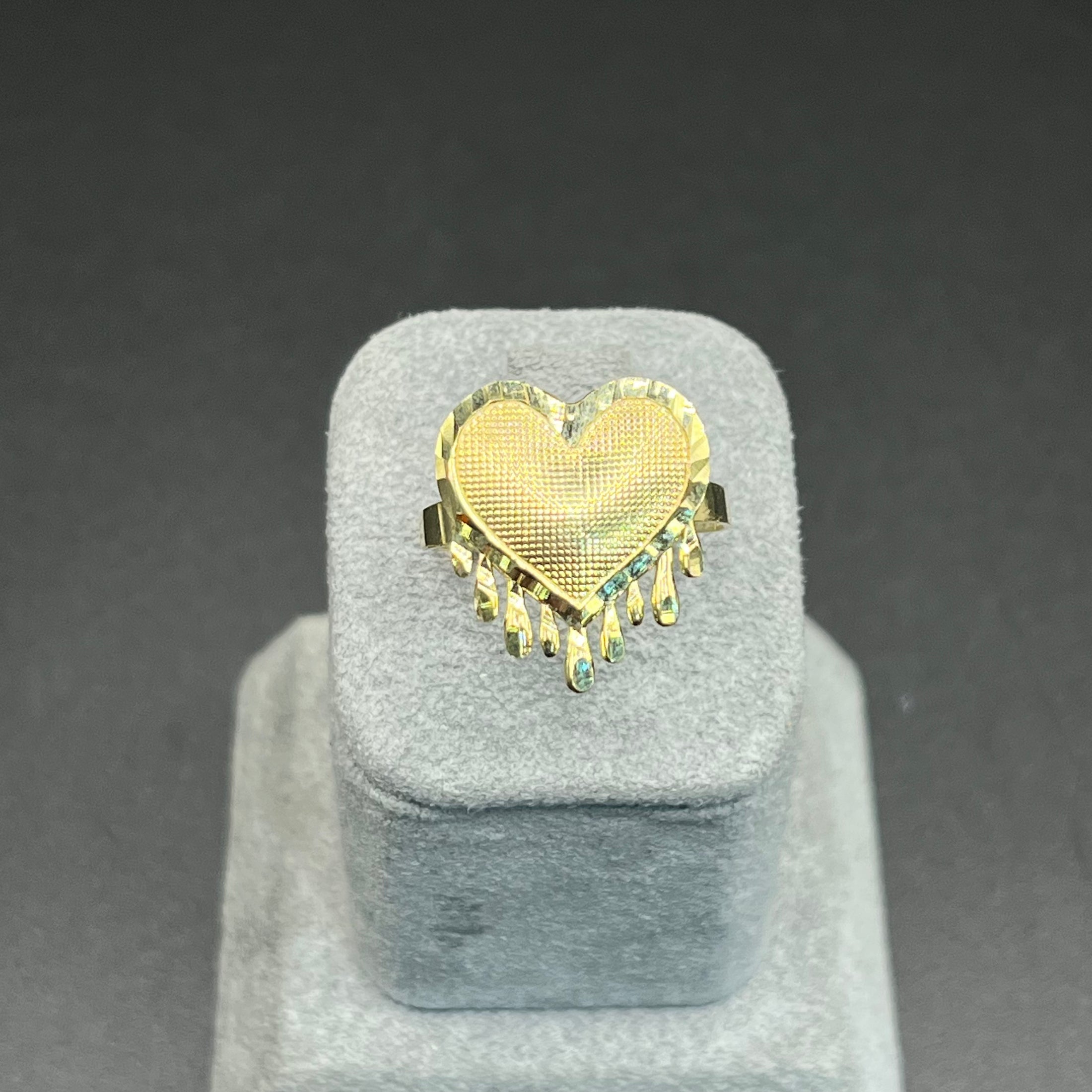 Gold Plated Dripping Heart Ring