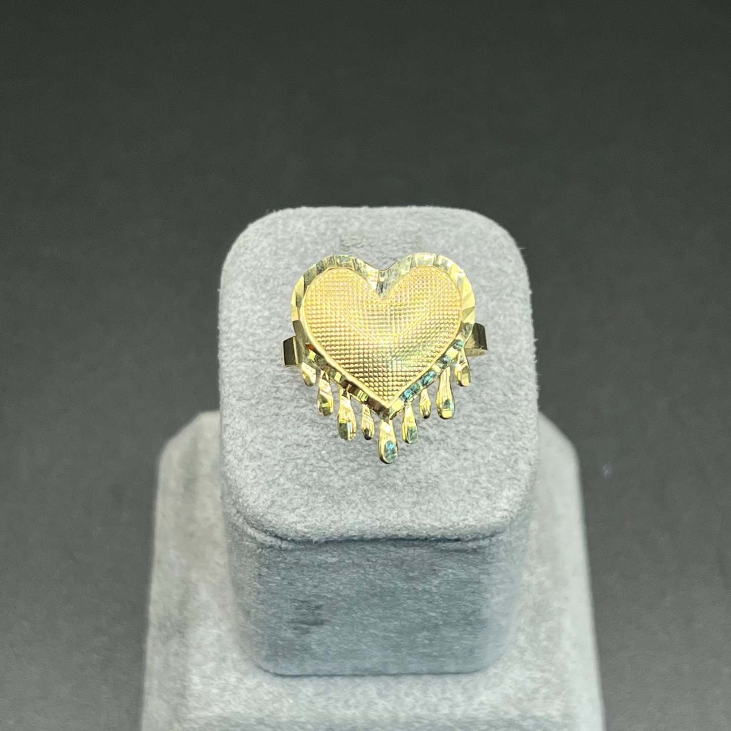 Gold Plated Dripping Heart Ring