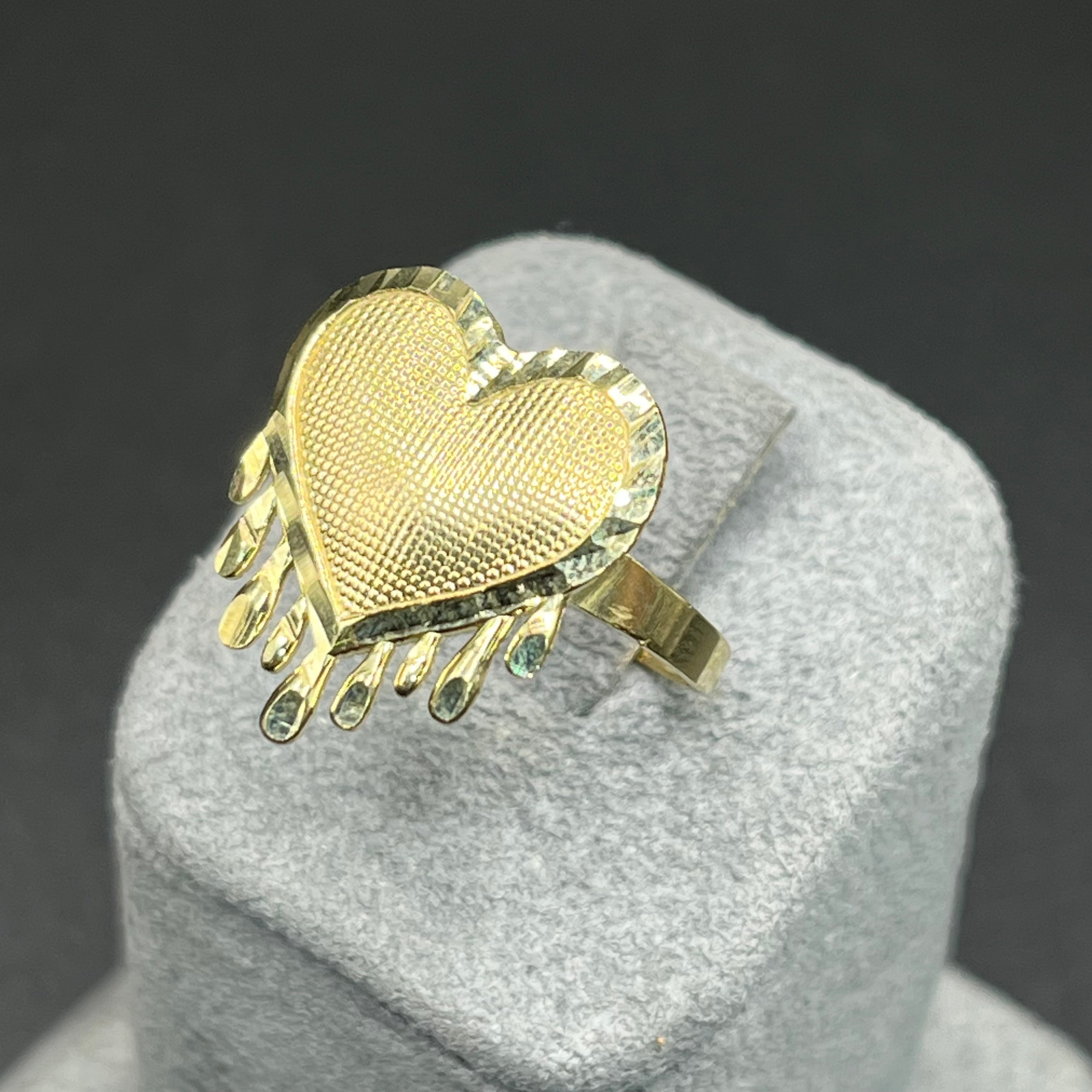 Gold Plated Dripping Heart Ring