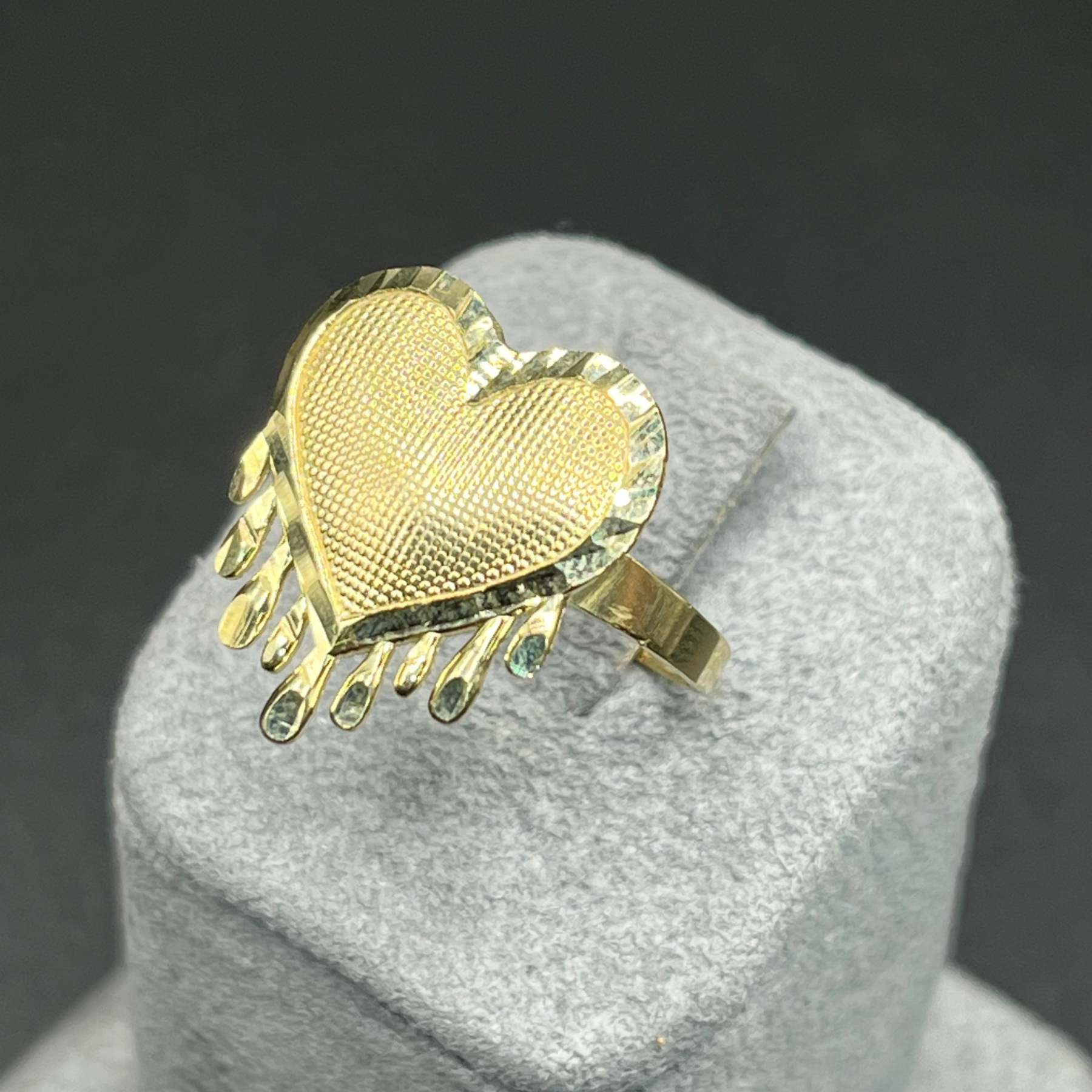 Gold Plated Dripping Heart Ring