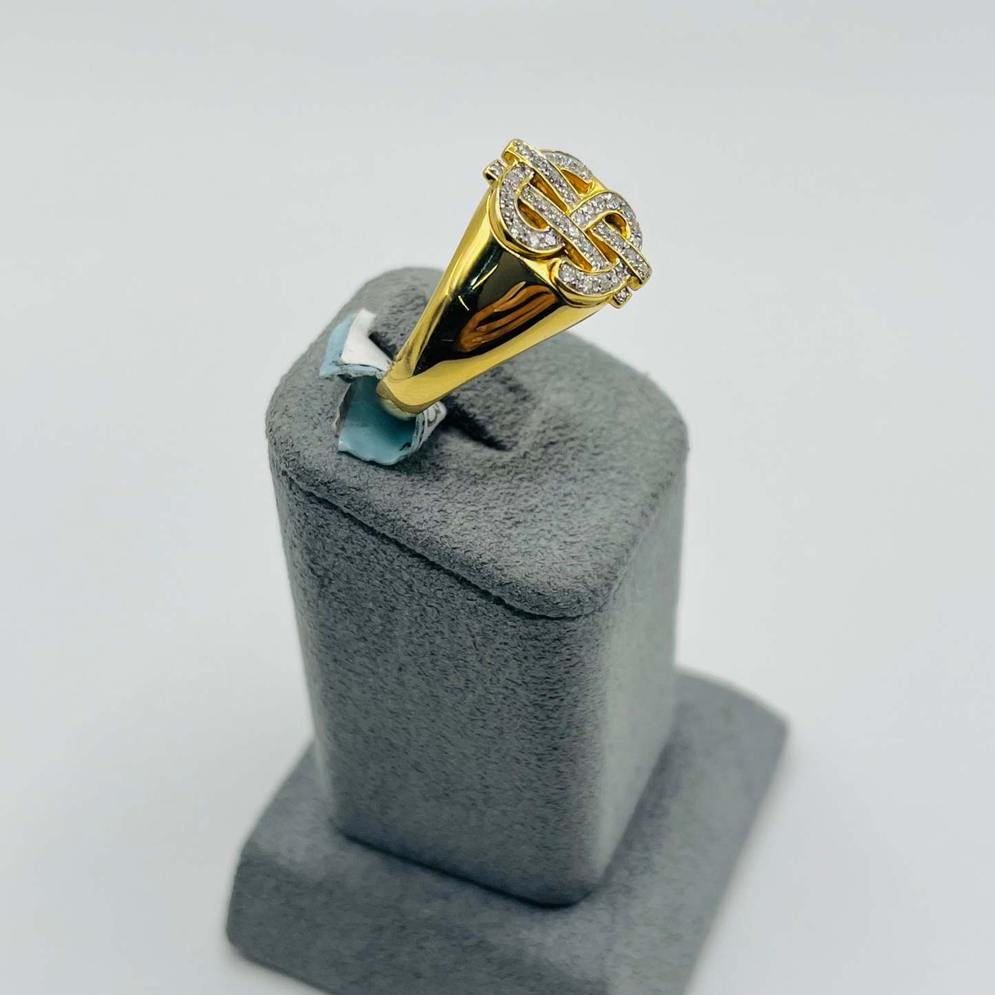 Gold Natural Diamond Money-Sign Ring