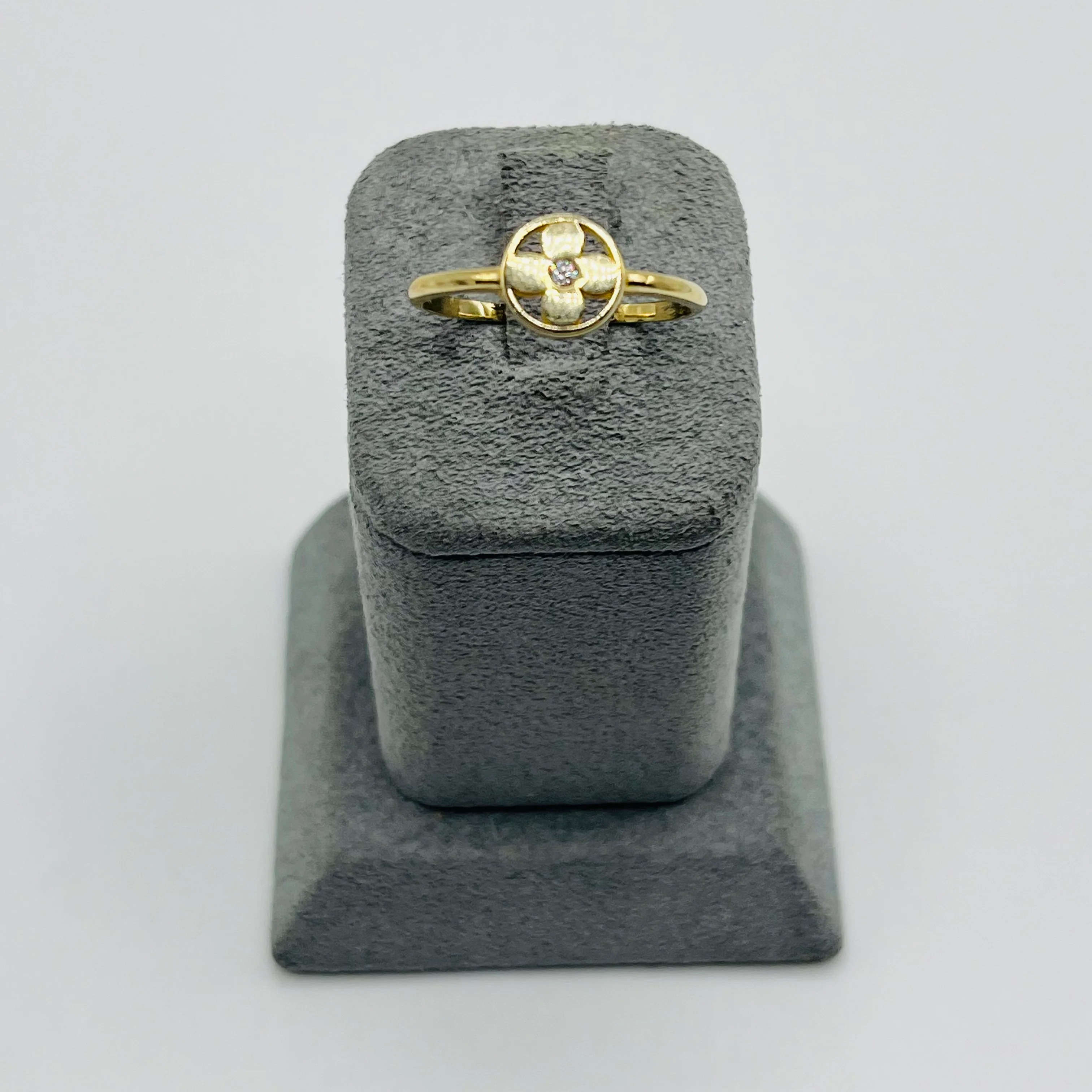Gold Plated Blossom CZ Accent Ring