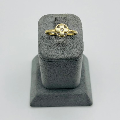 Gold Plated Blossom CZ Accent Ring