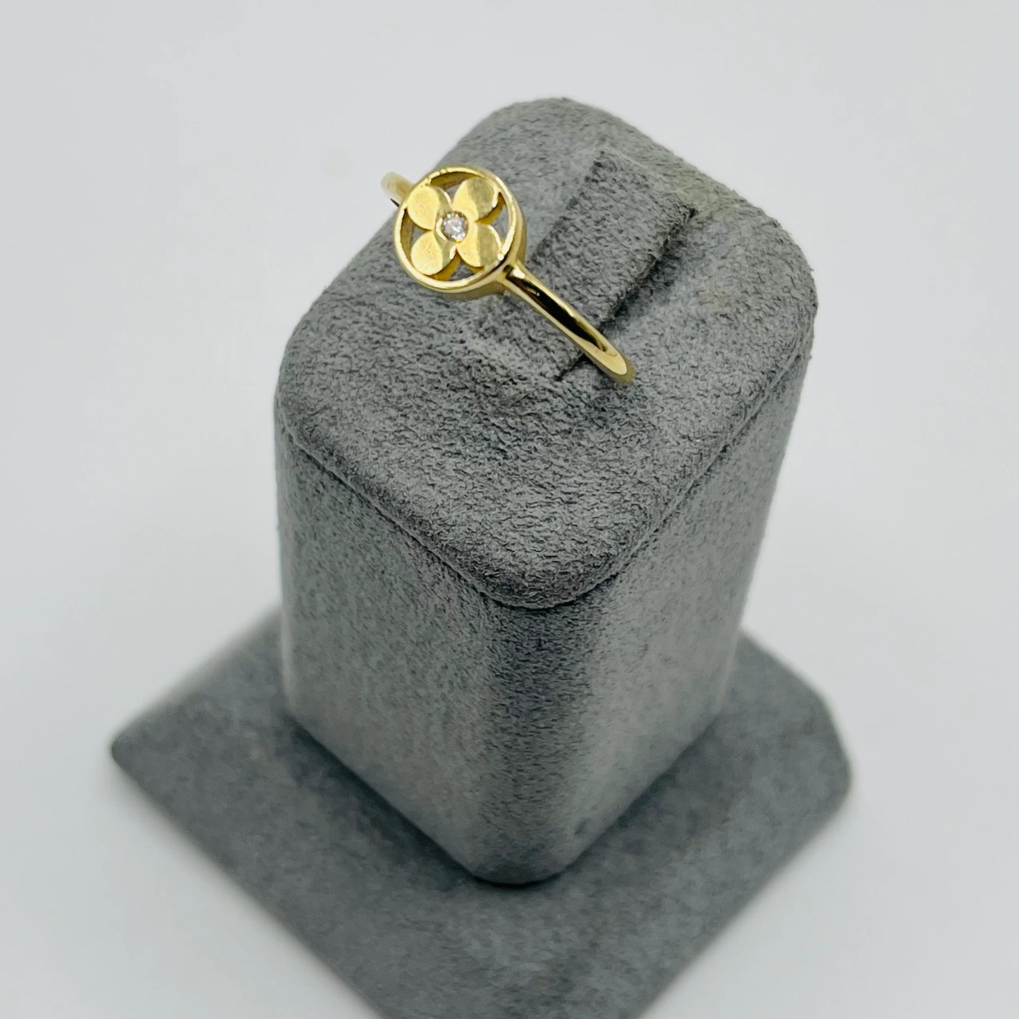 Gold Plated Blossom CZ Accent Ring