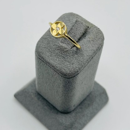 Gold Plated Blossom CZ Accent Ring
