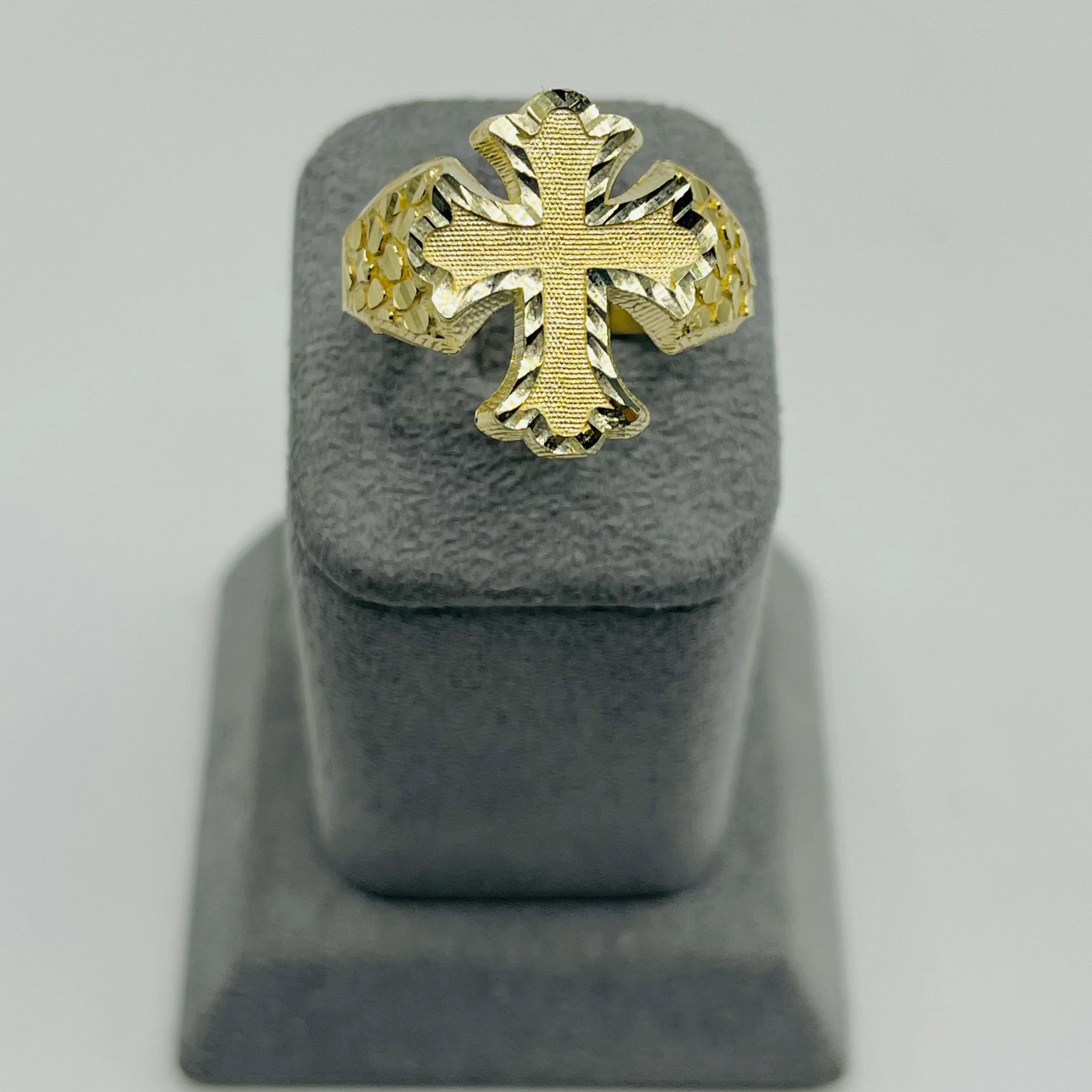 Gold Plated Royal Cross Nugget Ring