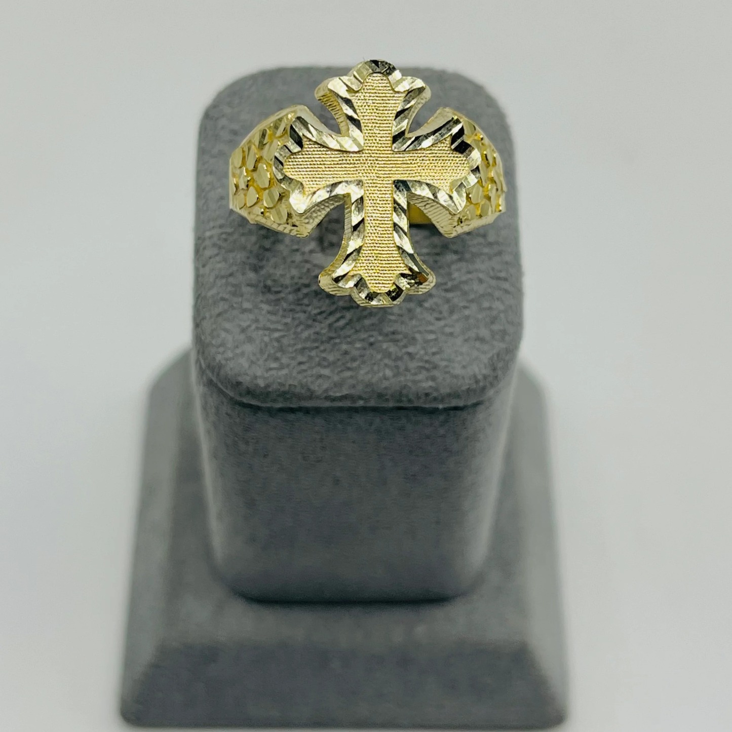 Gold Plated Royal Cross Nugget Ring