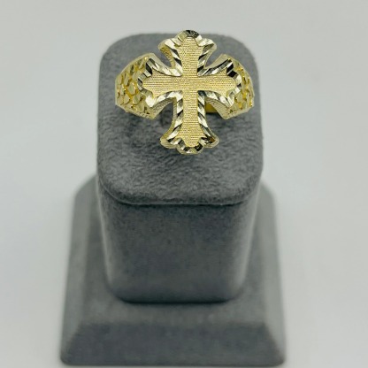 Gold Plated Royal Cross Nugget Ring