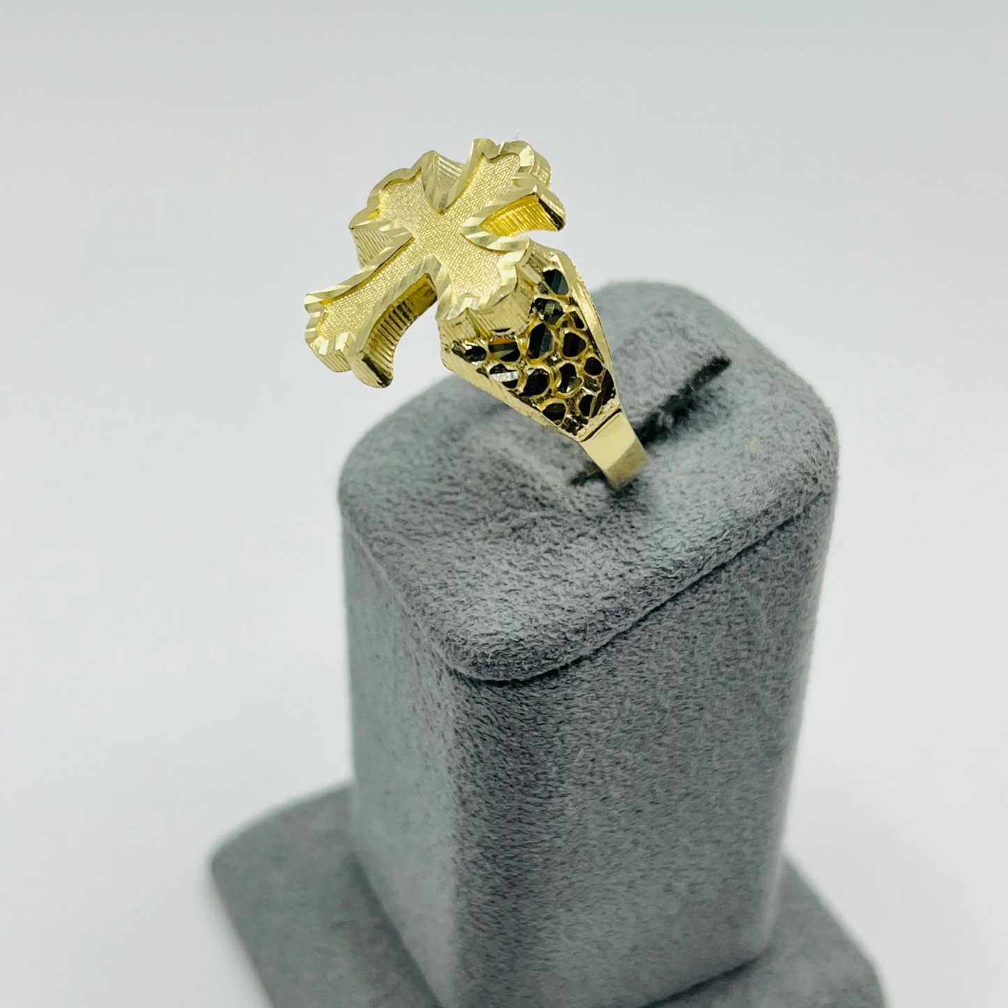 Gold Plated Royal Cross Nugget Ring