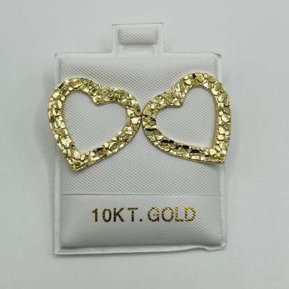 Open Heart Nugget Earrings
